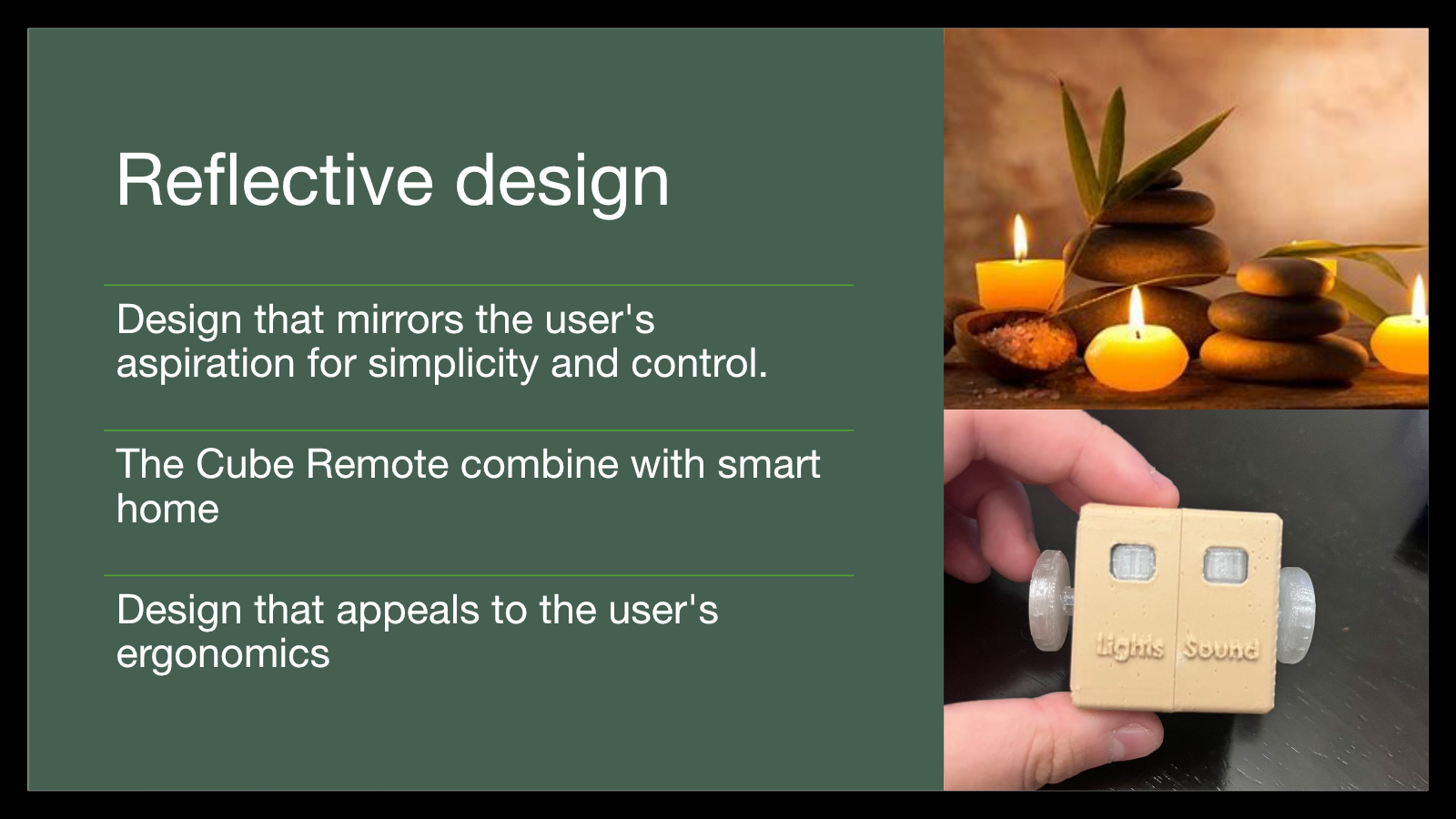 Cube Remote physical prototype held in a hand
